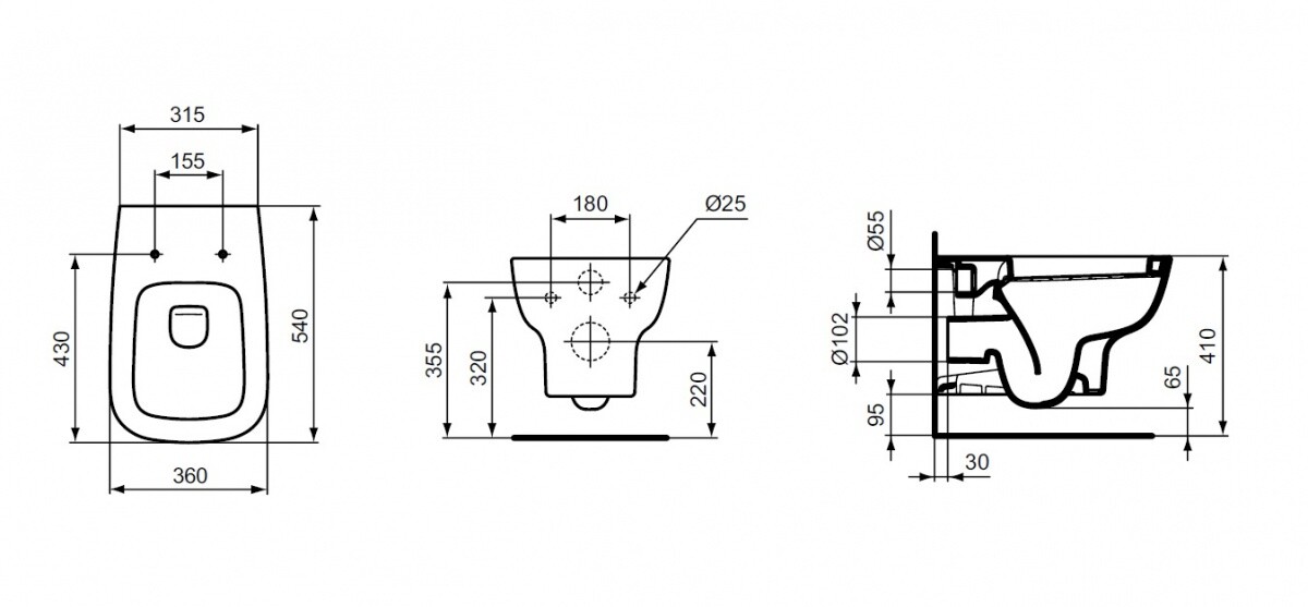 Ideal Standard Esedra T2814011 унитаз подвесной