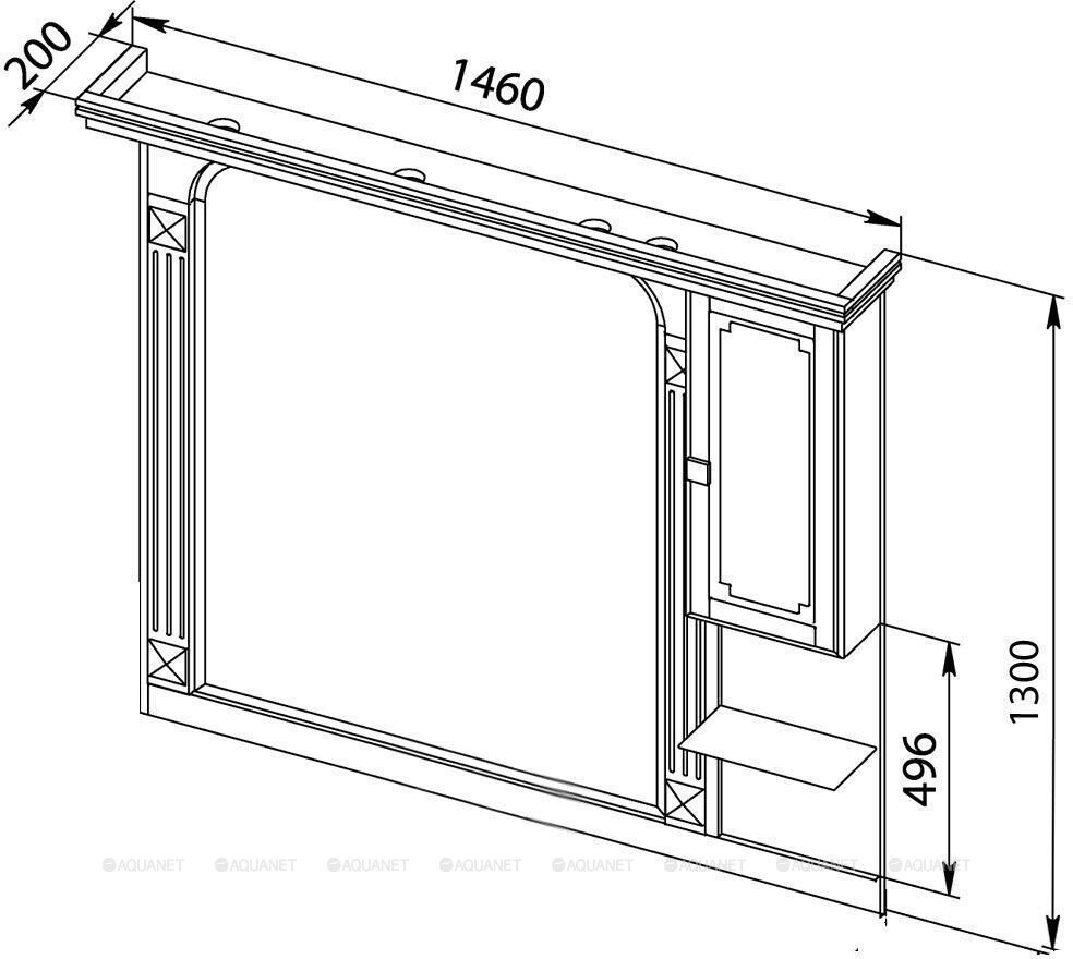 Зеркало-шкаф Aquanet Фредерика 140*130 белый 00171012