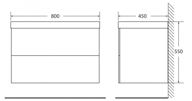 BelBagno REGINA-800-2C-SO-RT-BLUM 80 тумба под раковину подвесная