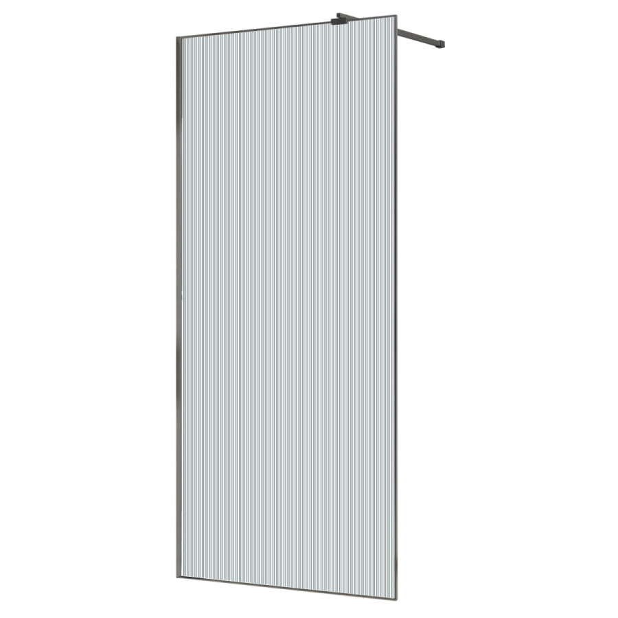 Душевая перегородка Azario Walk-in 1000x1950 в рамке, рифленое стекло, толщина стекла 8 мм, профиль графит матовый AZ-271-100-MGR-CRF