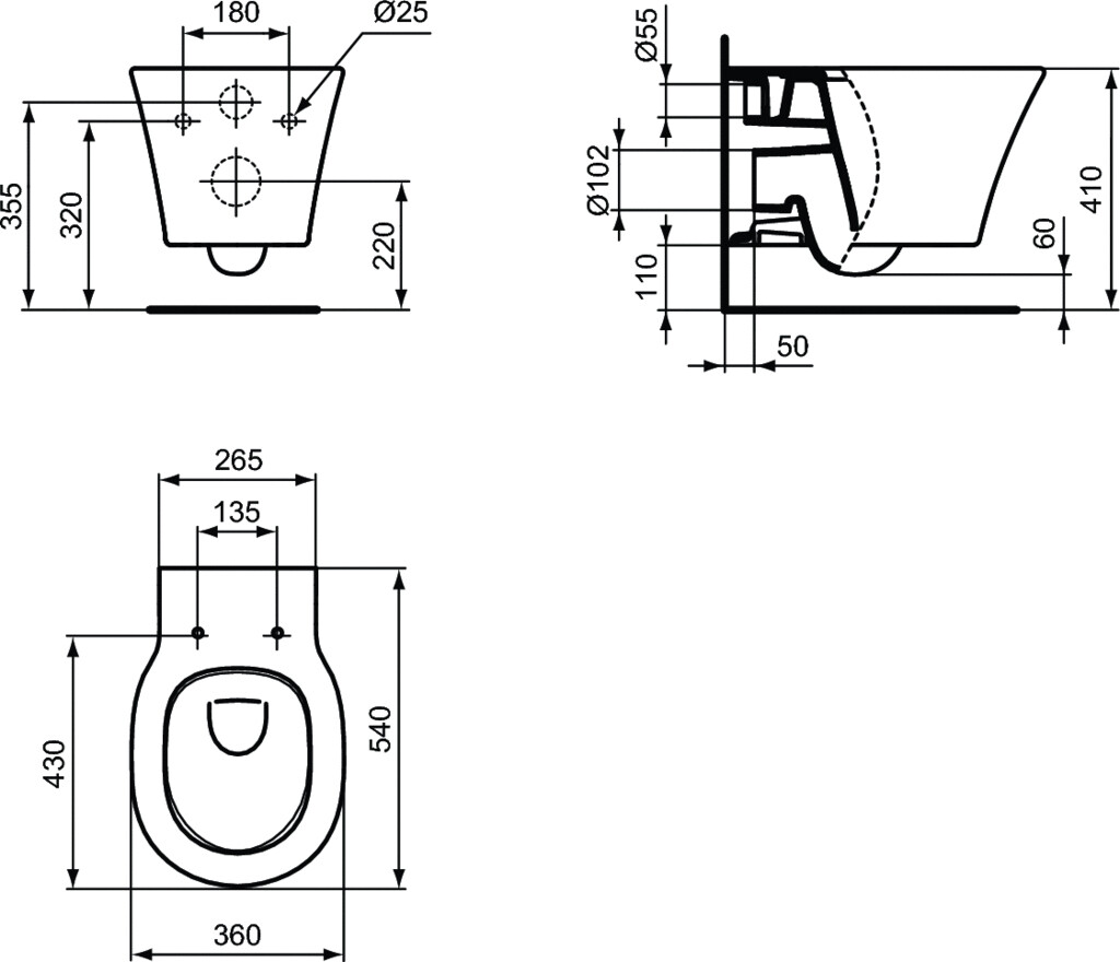 Ideal Standard Connect Air AquaBlade E005401 унитаз подвесной