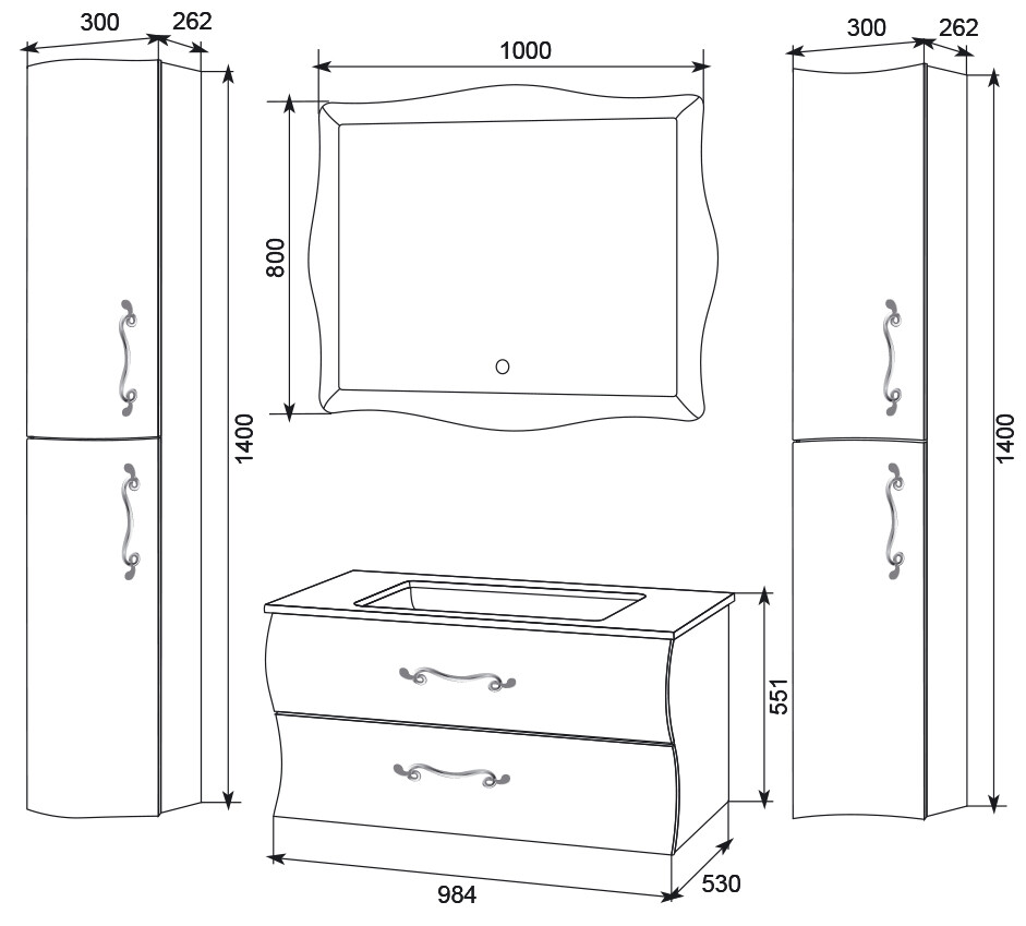 Зеркальное полотно 1 Marka Amethyst 80*100 Light, с подогревом У51944