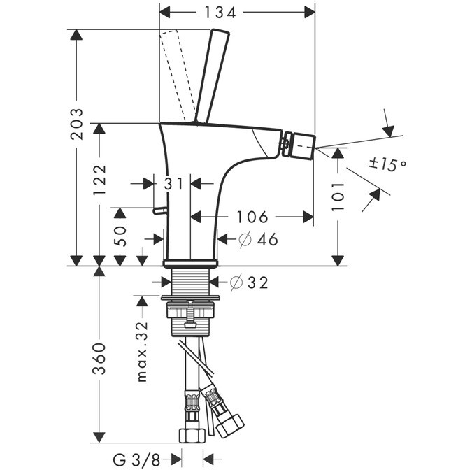 Hansgrohe PuraVida 15270400 смеситель для биде