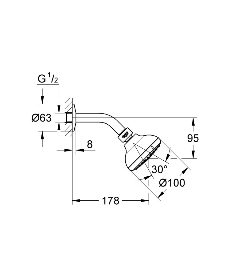 Grohe New Tempesta 100 26088001 верхний душ