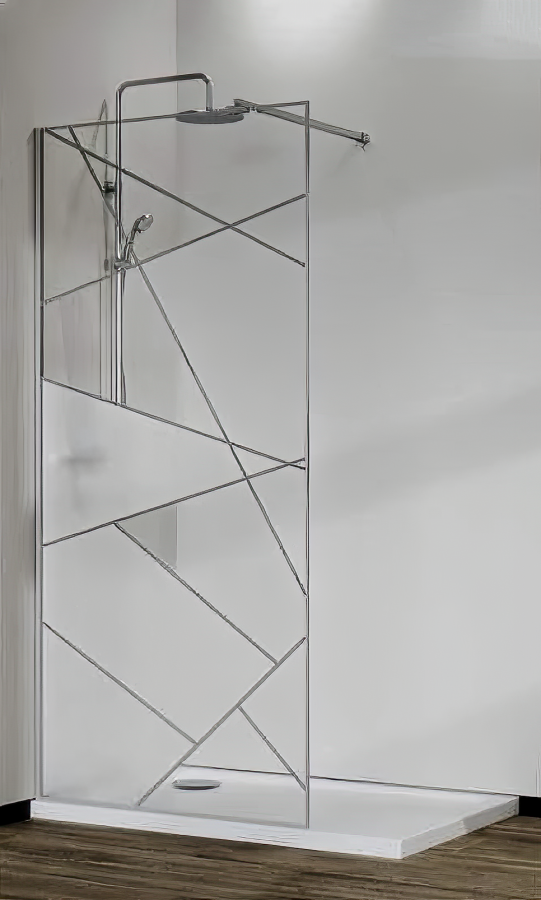 Azario Душевая перегородка Walk-in 110*195 Матовый графит AZ-271-110-MGR-CGP