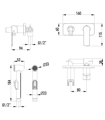 Lemark LM1519C plus Grace смеситель с гигиеническим душем хром