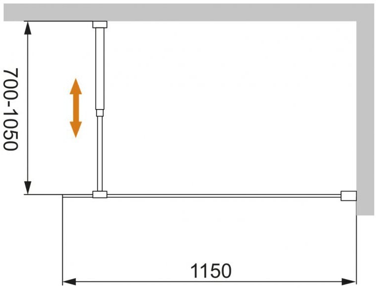 Cezares Liberta-L-1-115-C-Cr душевая перегородка 115*195