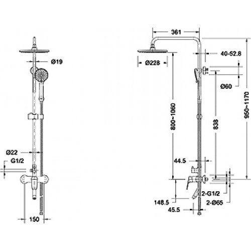 Bravat Rhein F6429564CP-A-ENG Душевая система