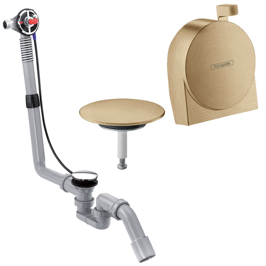 Hansgrohe 58117140S Set HG Exafill S излив на ванну с набором для слива и перелива (58117140+58115180) шлифованная бронза