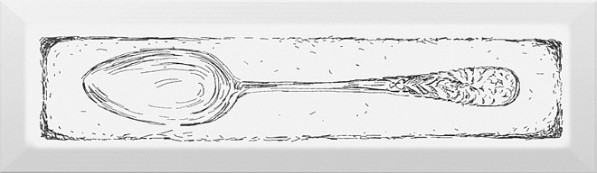 Kerama Marazzi Гамма 8х28 см декор настенный Spoon чёрный NTB519001