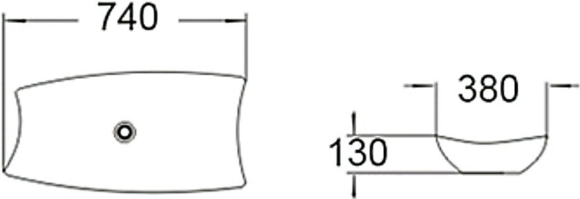 SantiLine SL-1029 раковина накладная 74 см