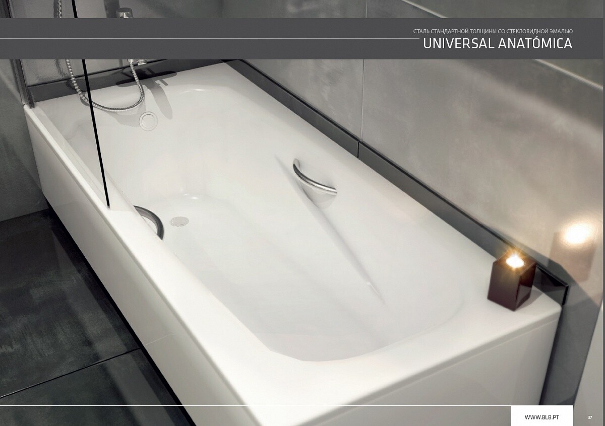 BLB Universal Anatomica 170 75 см ванна стальная с ручками
