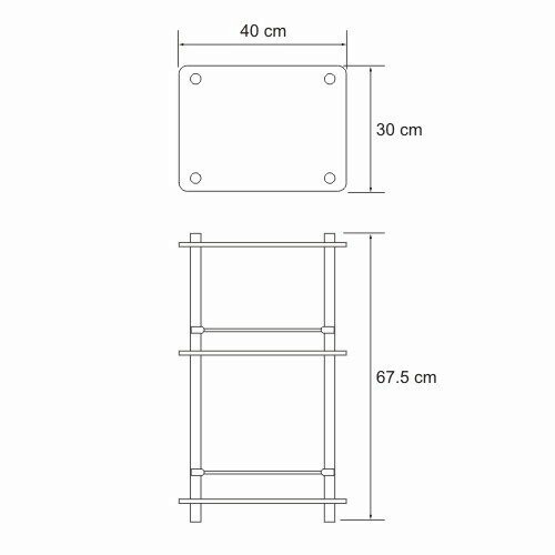 WasserKRAFT K-4033 Напольная тройная полка