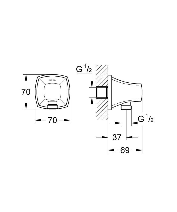 Grohe Grandera 27970000 подключение для душевого шланга