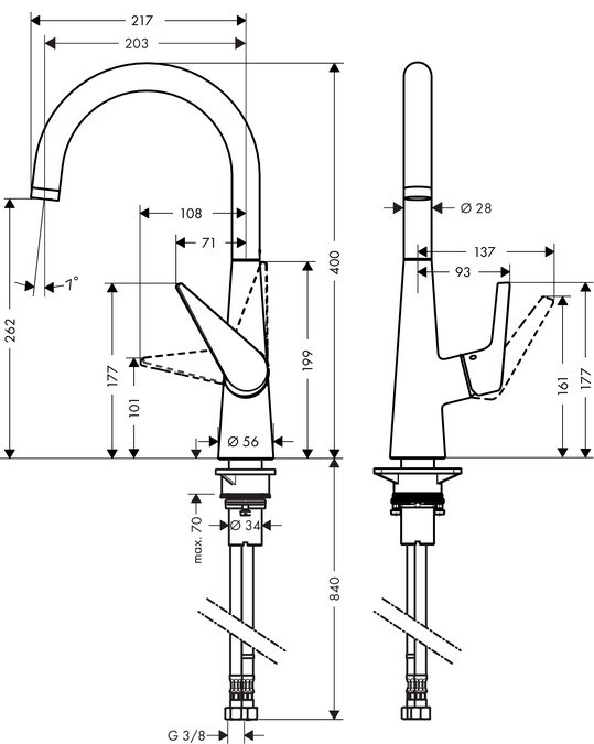 Hansgrohe Talis S 72810000 смеситель для кухни хром