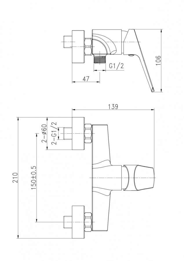 Cersanit Flavis A63036 смеситель для душа хром