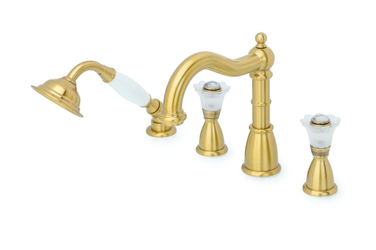 Смеситель врезной на 4 отв., на борт ванны Boheme Camelia Бронза_Комплект 391-Camelia