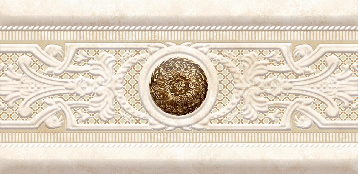 Плитка настенная бордюр центр 72 Eurotile Crystile. 14,5x29,5