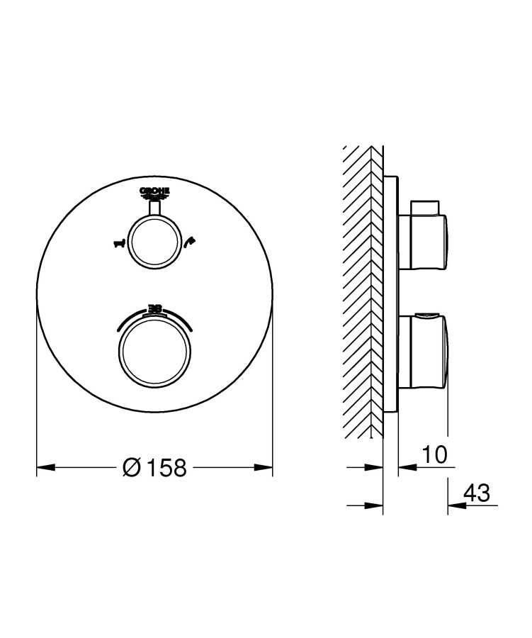 Grohe Grohtherm 24077000 смеситель для ванны хром