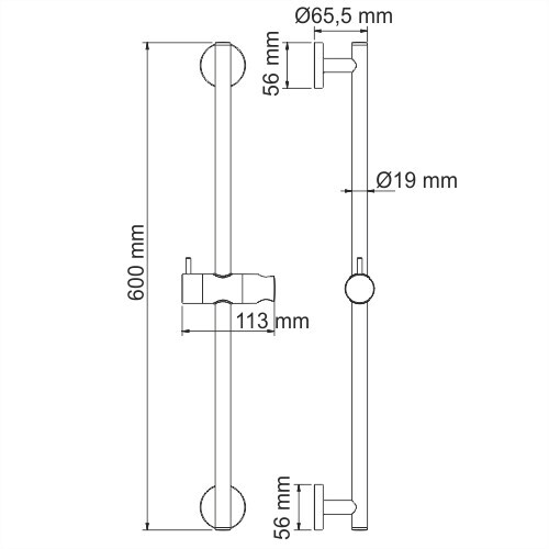 WasserKRAFT A122 стойка для душа хром