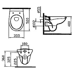 VitrA Normus 9773B003-7202 унитаз подвесной + инсталляция