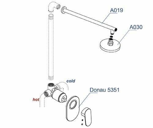 WasserKRAFT A12030 душевая система скрытый монтаж хром