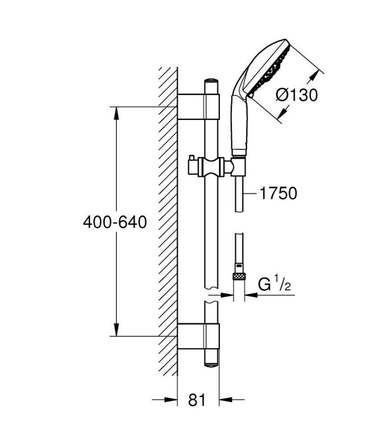 Grohe Rainshower 130 28767001 душевой гарнитур