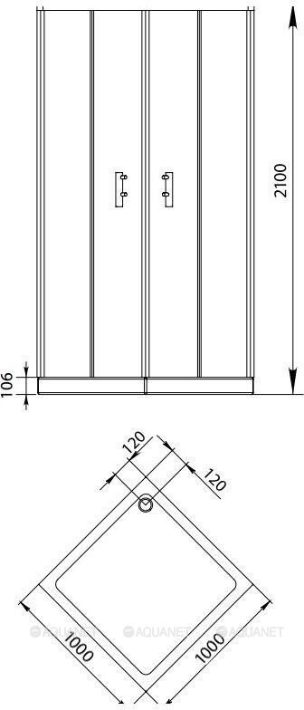 Aquanet Alfa Cube NAA1142 душевое ограждение 100*100*210