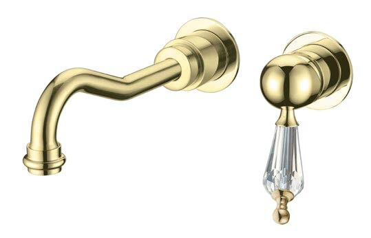 Смеситель для раковины из стены Boheme Imperiale Ripresa Золото с кристаллом Swarovski 327