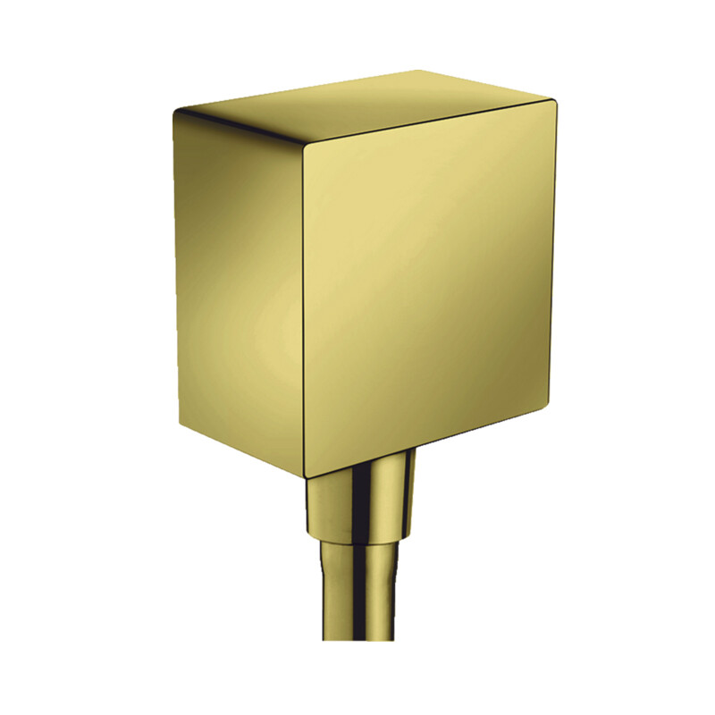 Hansgrohe Fixfit Square шланговое подсоединение с клапаном обратного тока полированное золото 26455990
