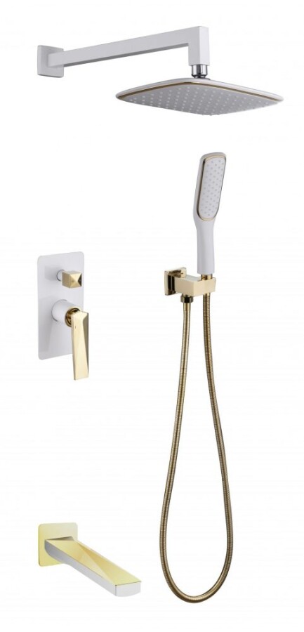 Душевая система с изливом Boheme Venturo Белый / Золото 384-W-2