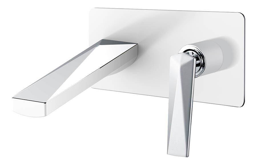 Смеситель для раковины из стены Boheme Venturo Белый / Хром 375-W