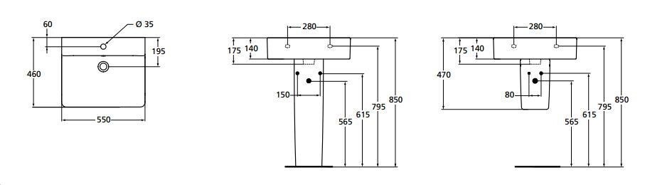 Ideal Standard Connect Cube E784401 умывальник подвесной 55 см