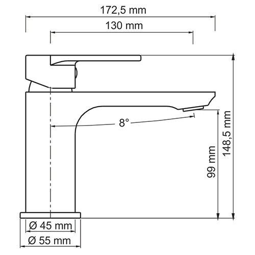 WasserKRAFT Mindel 8503 смеситель для раковины 35 мм