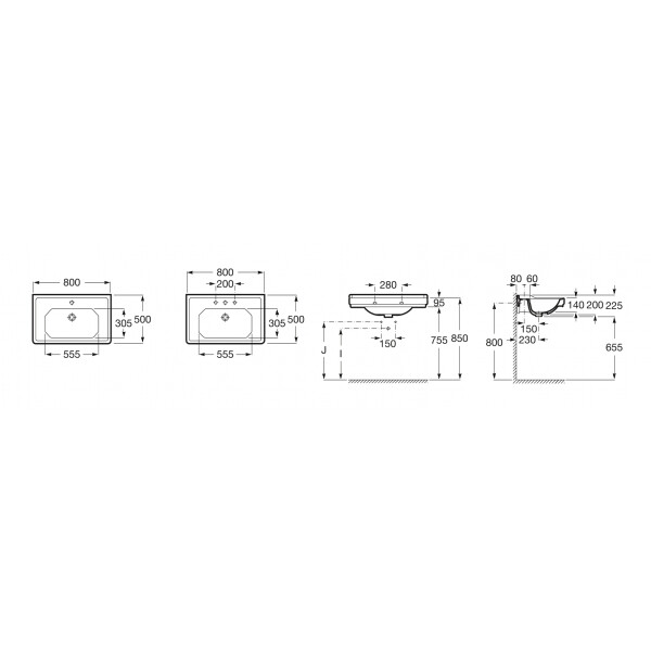 Раковина Roca Carmen 80х50 см 3270A0000