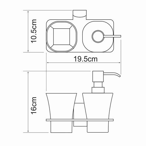 WasserKRAFT Exter K-5289 стакан с дозатором бронза