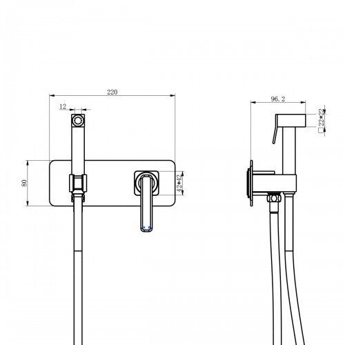 Lemark LM6419WG Mista смеситель с гигиеническим душем белый/золото