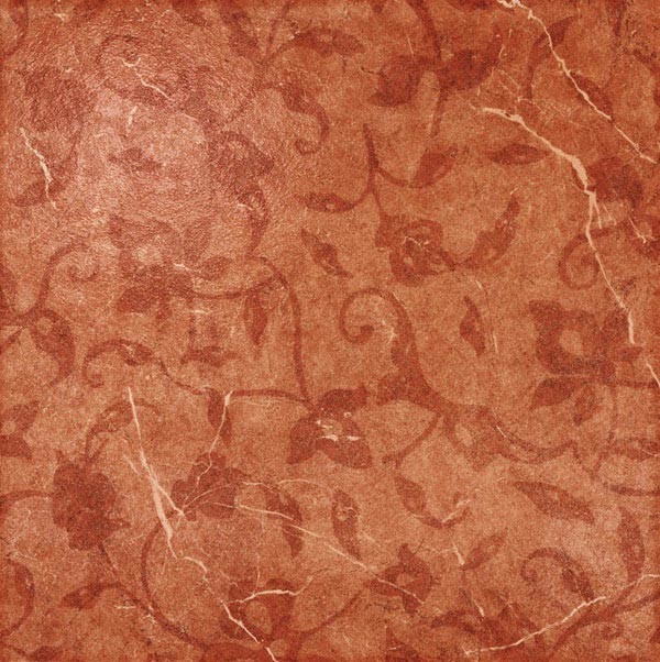 Coliseum Gres Sicilia Rosso Inserto Foglie 45x45 см вставка напольная красная