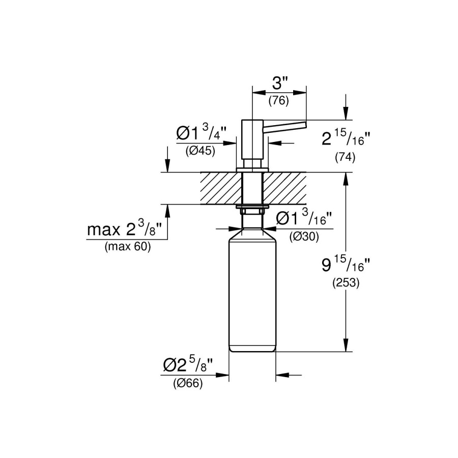 Grohe Cosmopolitan 40535DL0 дозатор жидкого мыла теплый закат матовый встраиваемый