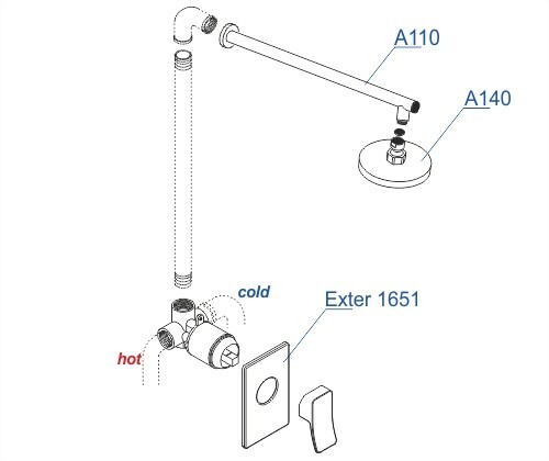 WasserKRAFT A12610 душевая система скрытый монтаж бронза