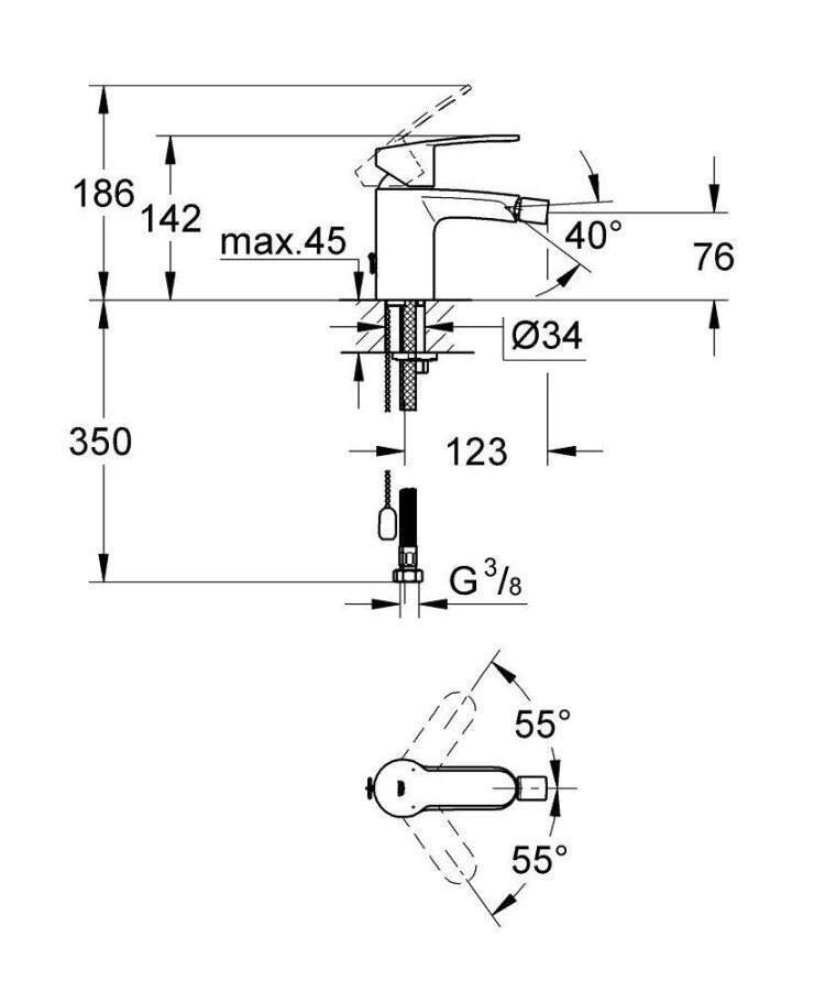 Grohe Eurostyle Cosmopolitan 33566002 смеситель для биде