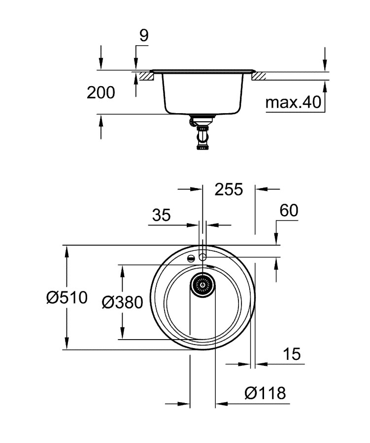 Grohe K200 51 31656AT0 мойка кухонная серый гранит