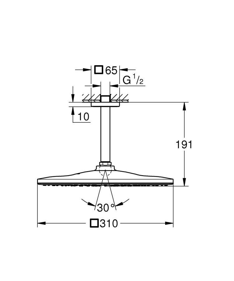 Grohe Rainshower 310 Mono 26566000 верхний душ