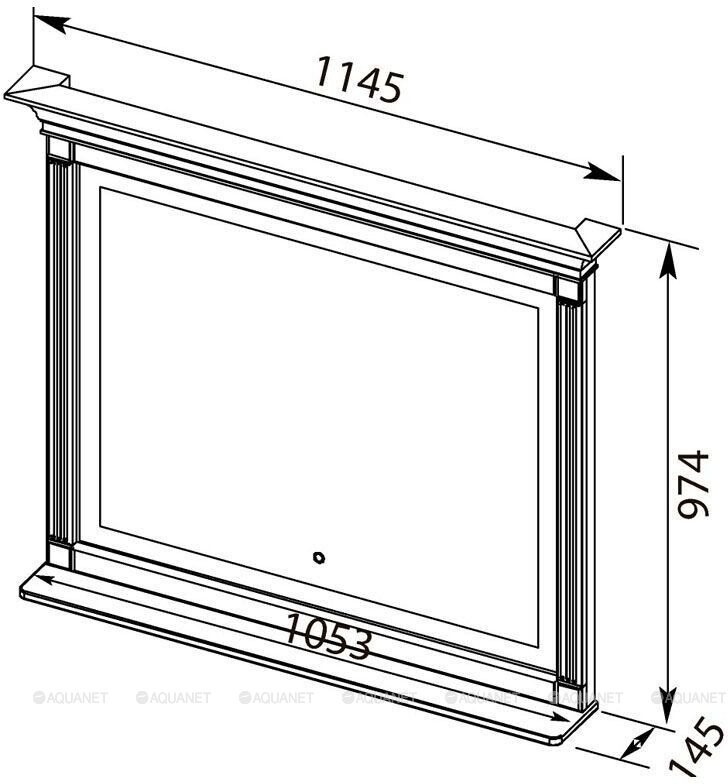 Зеркальное полотно Aquanet Селена 114*97 белый/серебро 00201648