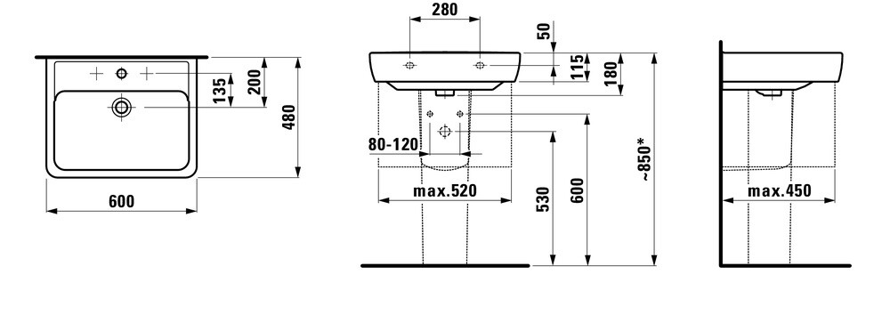 Laufen Pro раковина 60 см