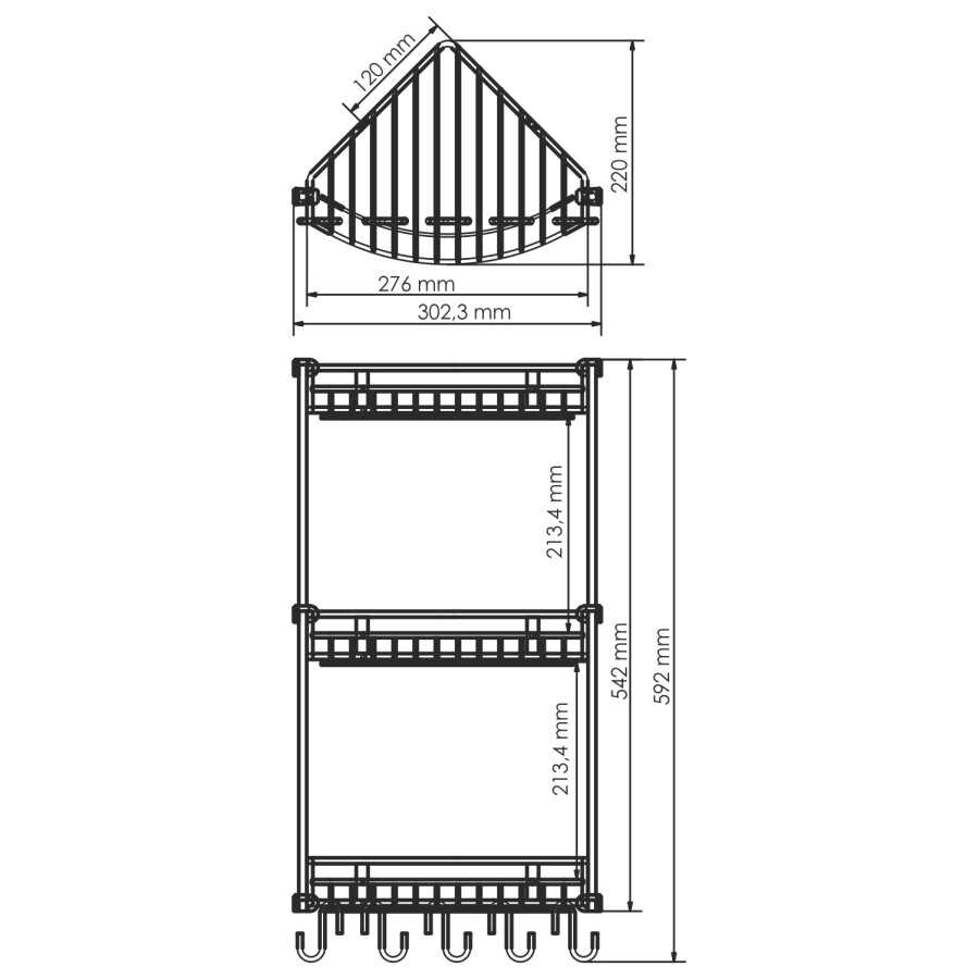 WasserKRAFT K-1233 Полка металлическая хром