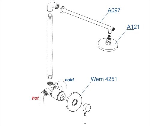 WasserKRAFT A12497 душевая система скрытый монтаж хром