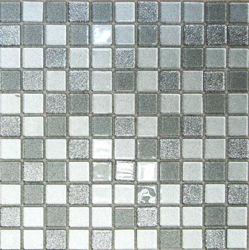 Bonaparte Shine silver 30х30 см мозайка стеклянная серо-белая