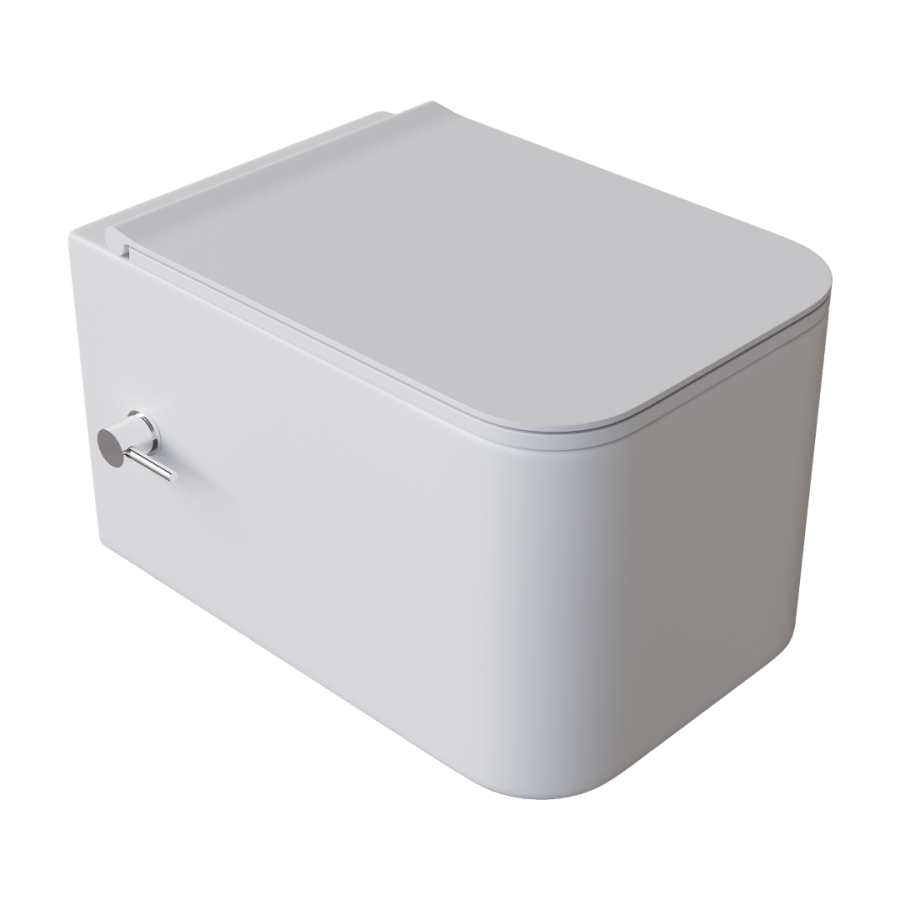 Унитаз подвесной с функцией биде Boheme Mane Белый матовый c крышкой 970-SET-2-MW