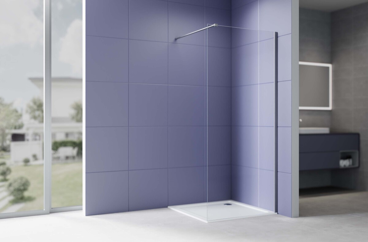 Aquatek AQ.WI.090.1GM Душевая перегородка Walk In 90см с держателем 1200мм оружейная сталь прозрачное